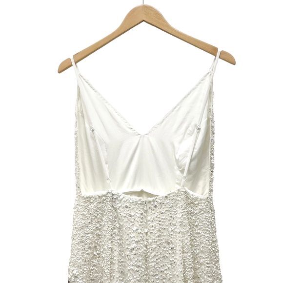 NWT ASOS Ivory Sequined Beaded Josie Backless Cami Maxi Wedding Dress Size 6 NEW - Picture 8 of 16